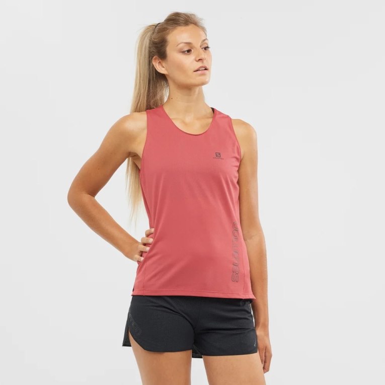 Pink Salomon Sense Aero Women\'s Tanks | IE EH7590